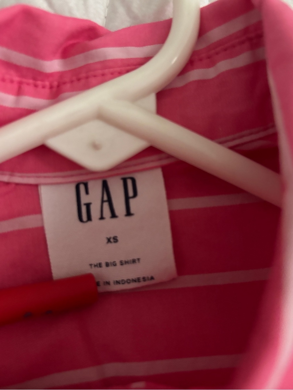GAP Oversized Pink Striped Button Up Poplin Shirt - Picture 7 of 8